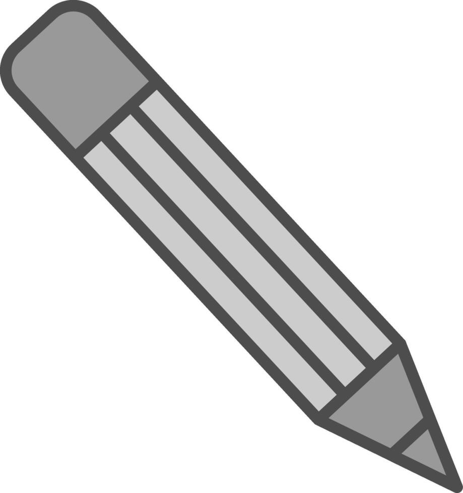 Pencil Line Filled Greyscale Icon Design vector