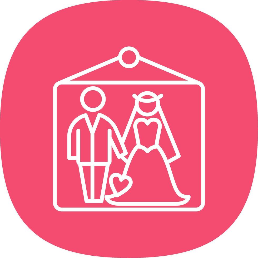 Wedding Photos Line Curve Icon Design vector