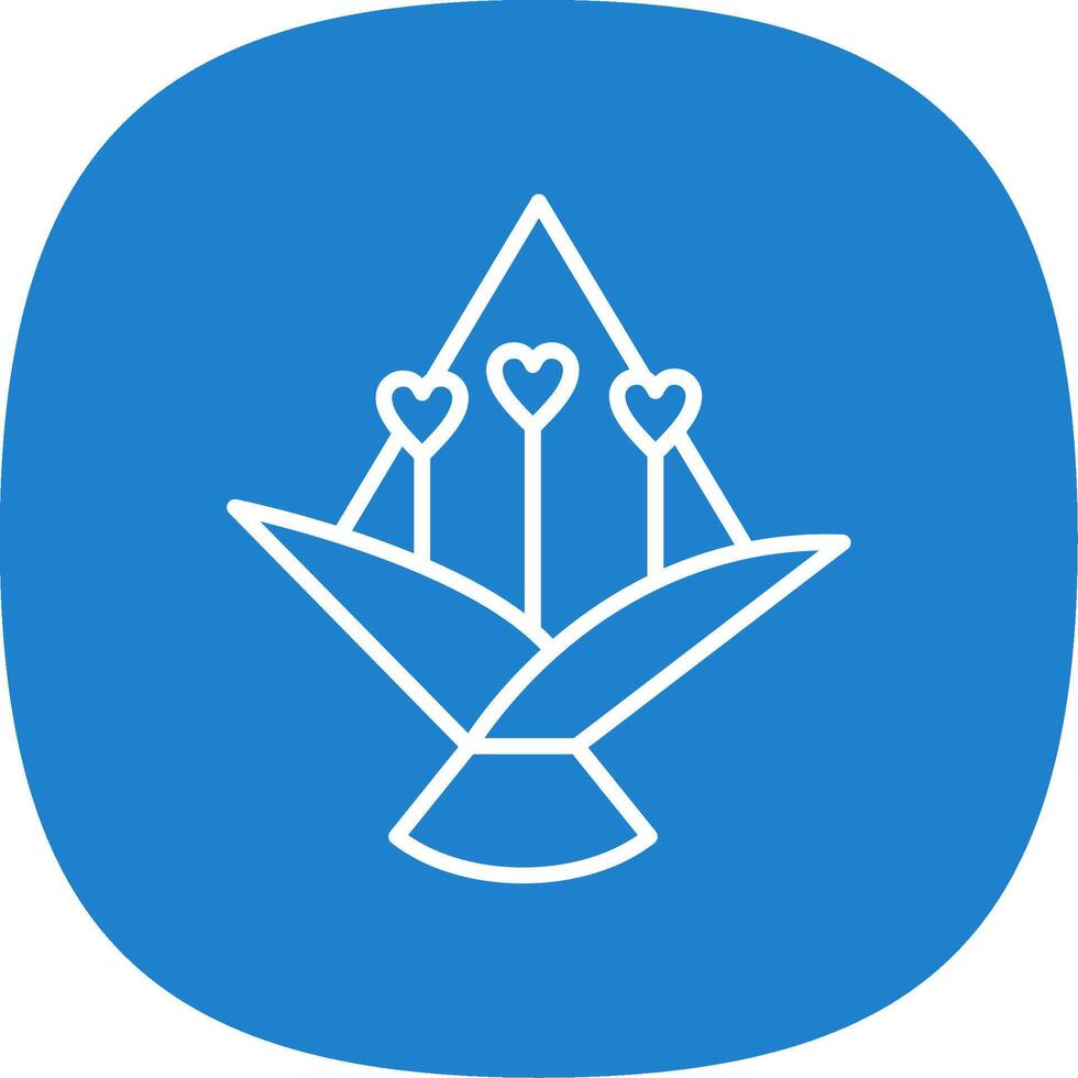 Love bouquet Line Curve Icon Design vector