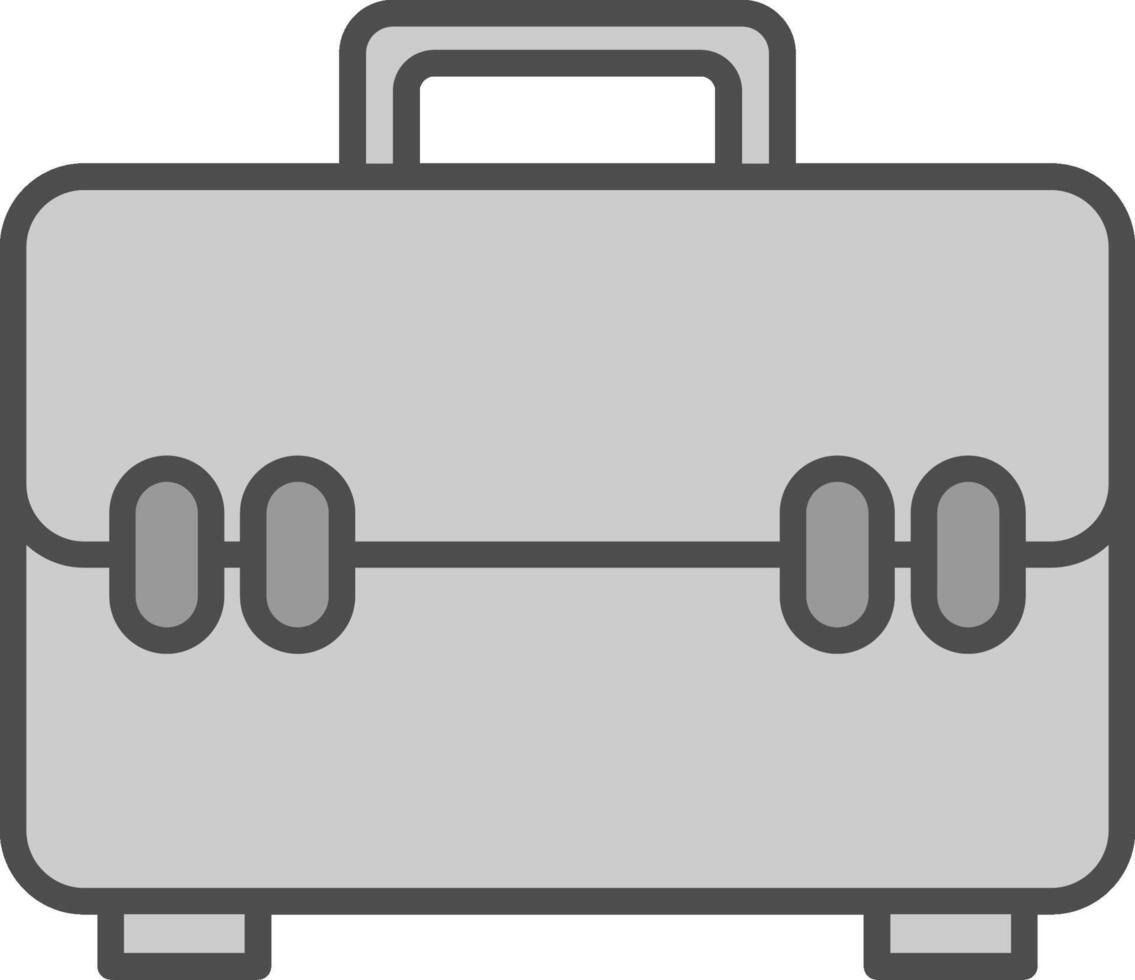 Briefcase Line Filled Greyscale Icon Design vector