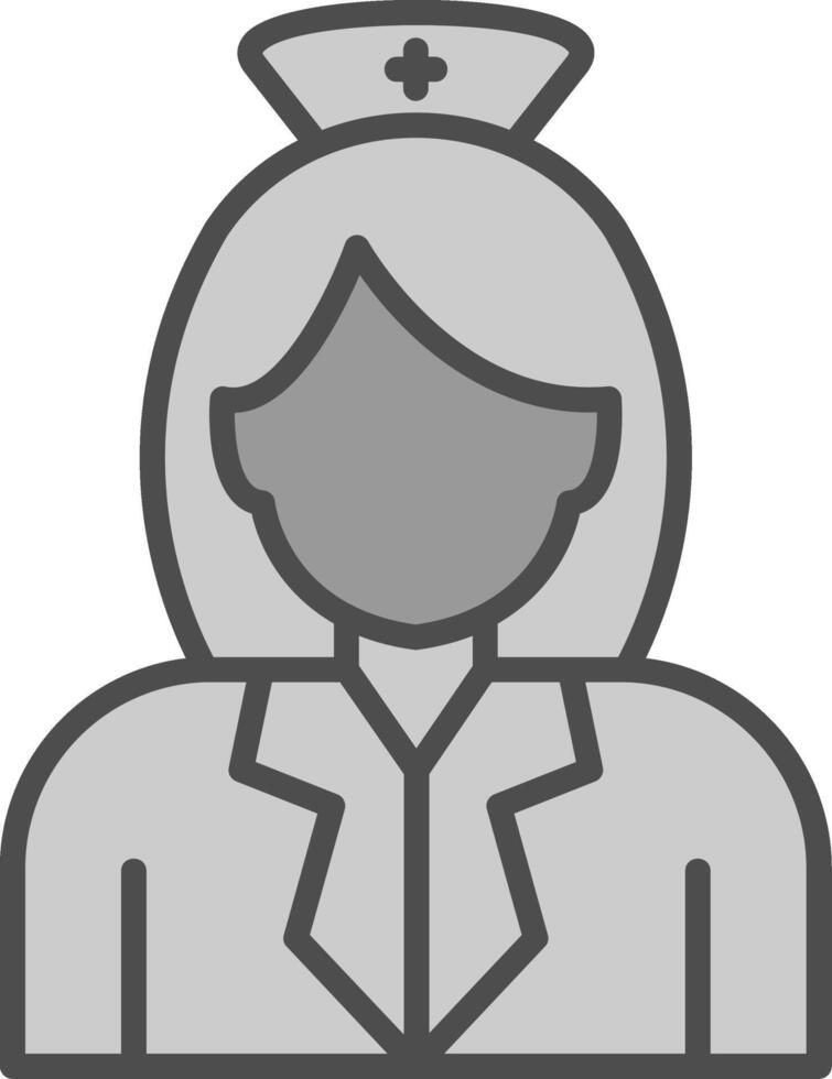 Nurse Line Filled Greyscale Icon Design vector