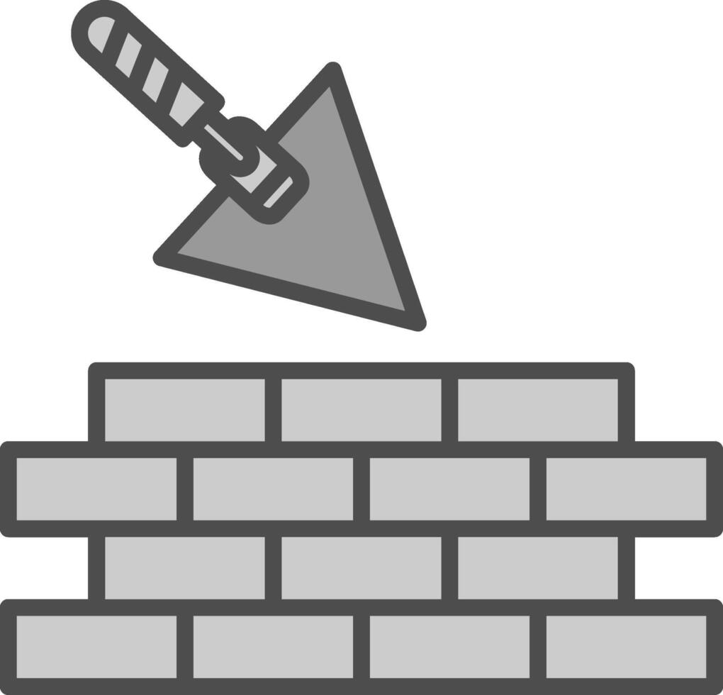 Brickwork Line Filled Greyscale Icon Design vector