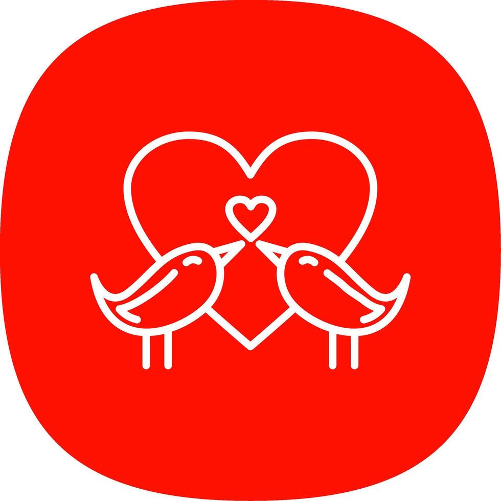Love Birds Line Curve Icon Design vector