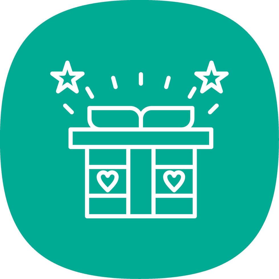 Gift Line Curve Icon Design vector
