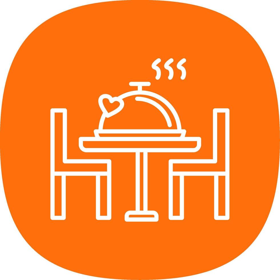 Romantic Dinner Line Curve Icon Design vector