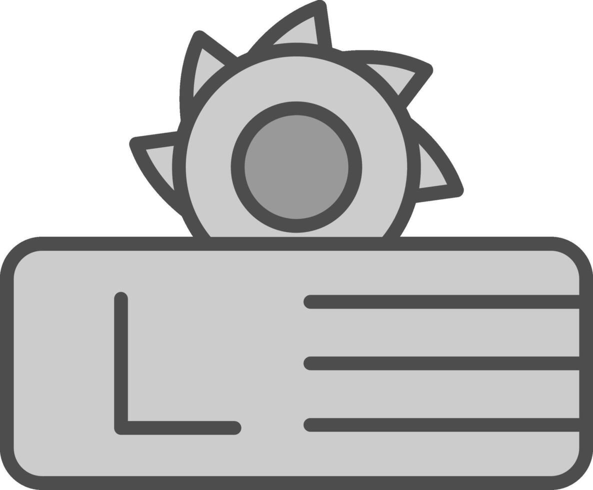 Table Saw Line Filled Greyscale Icon Design vector