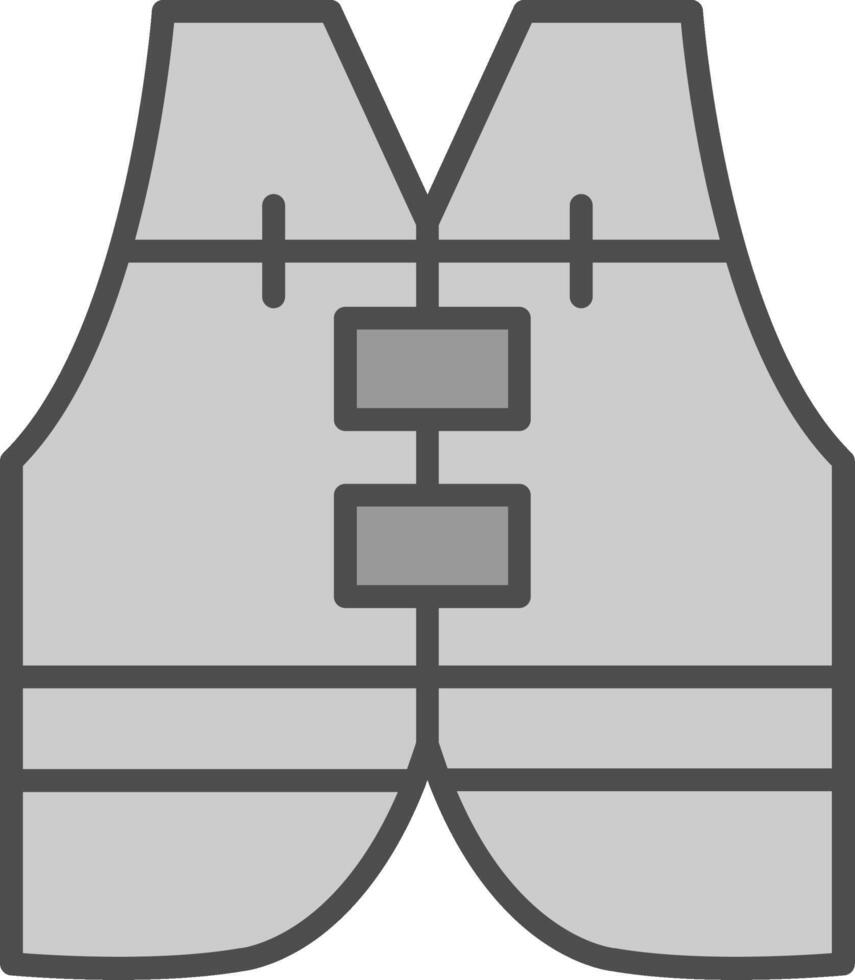 Life Vest Line Filled Greyscale Icon Design vector