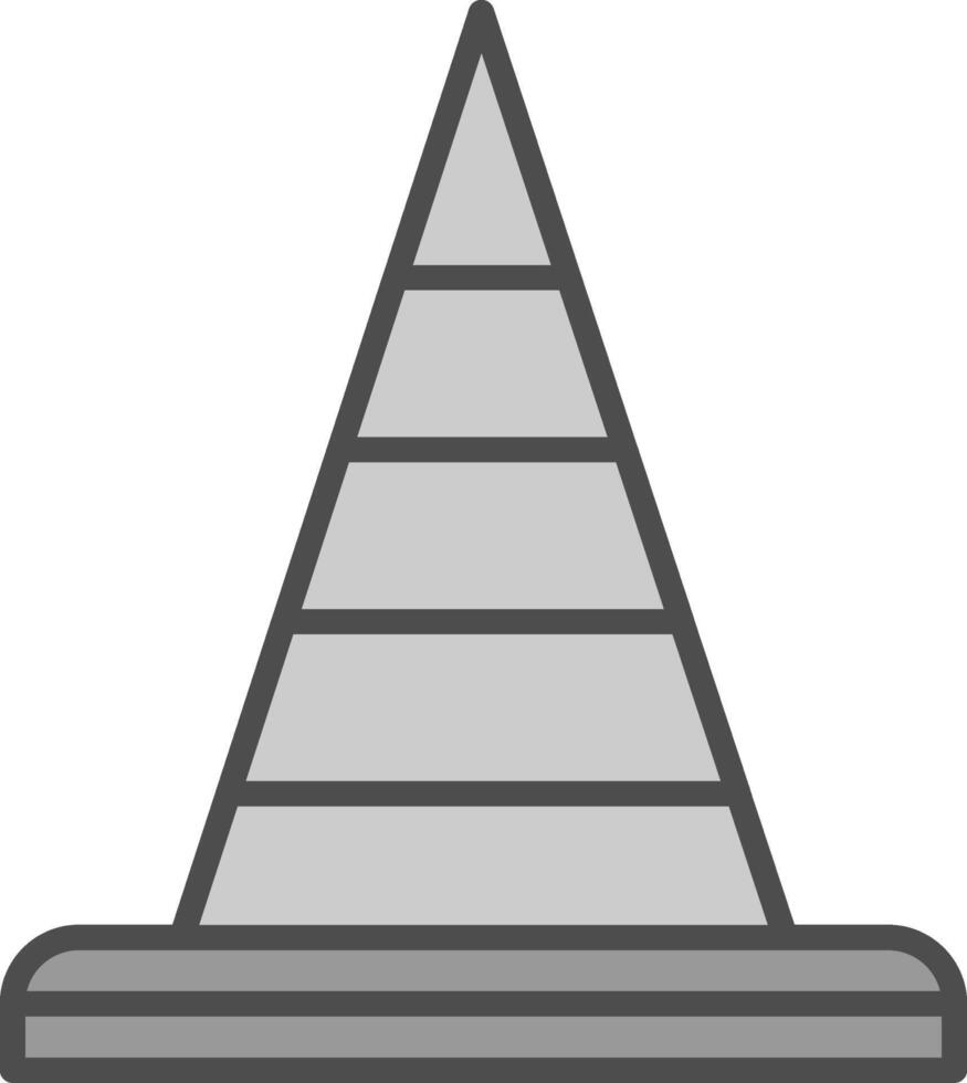 Traffic Cone Line Filled Greyscale Icon Design vector