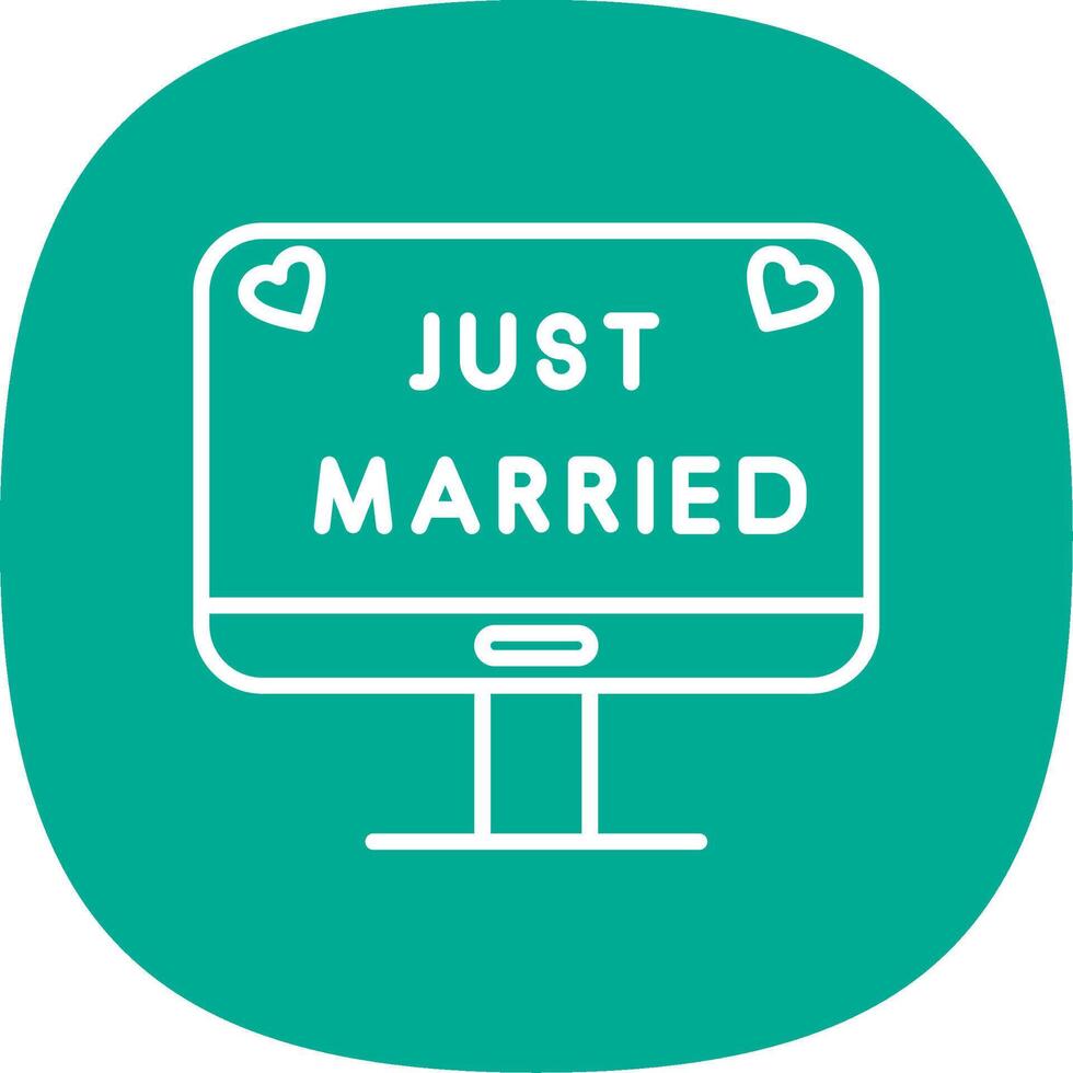 Just Married Line Curve Icon Design vector