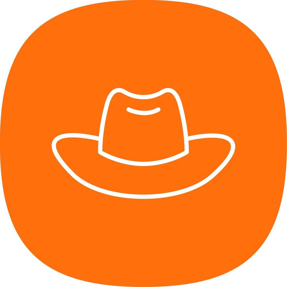 Cowboy Hat Line Curve Icon Design vector