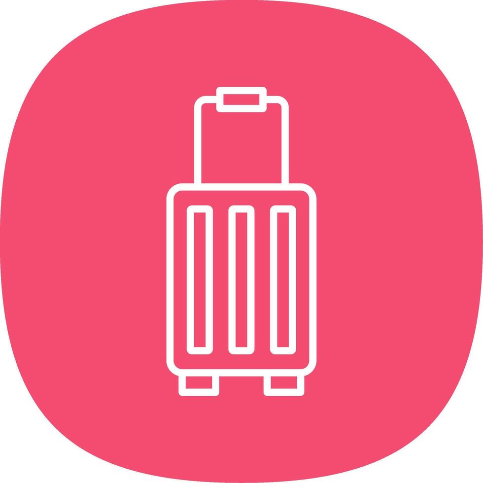 Suitcase Line Curve Icon Design vector