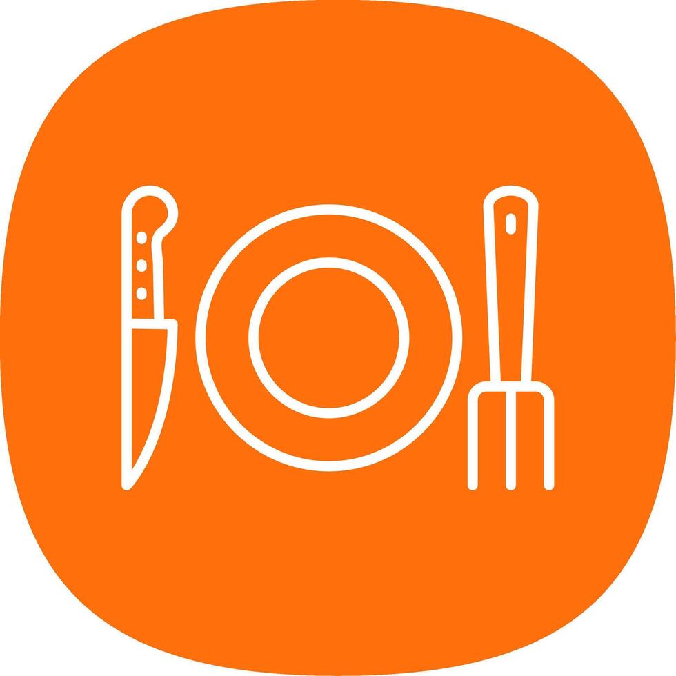 tenedor línea curva icono diseño vector