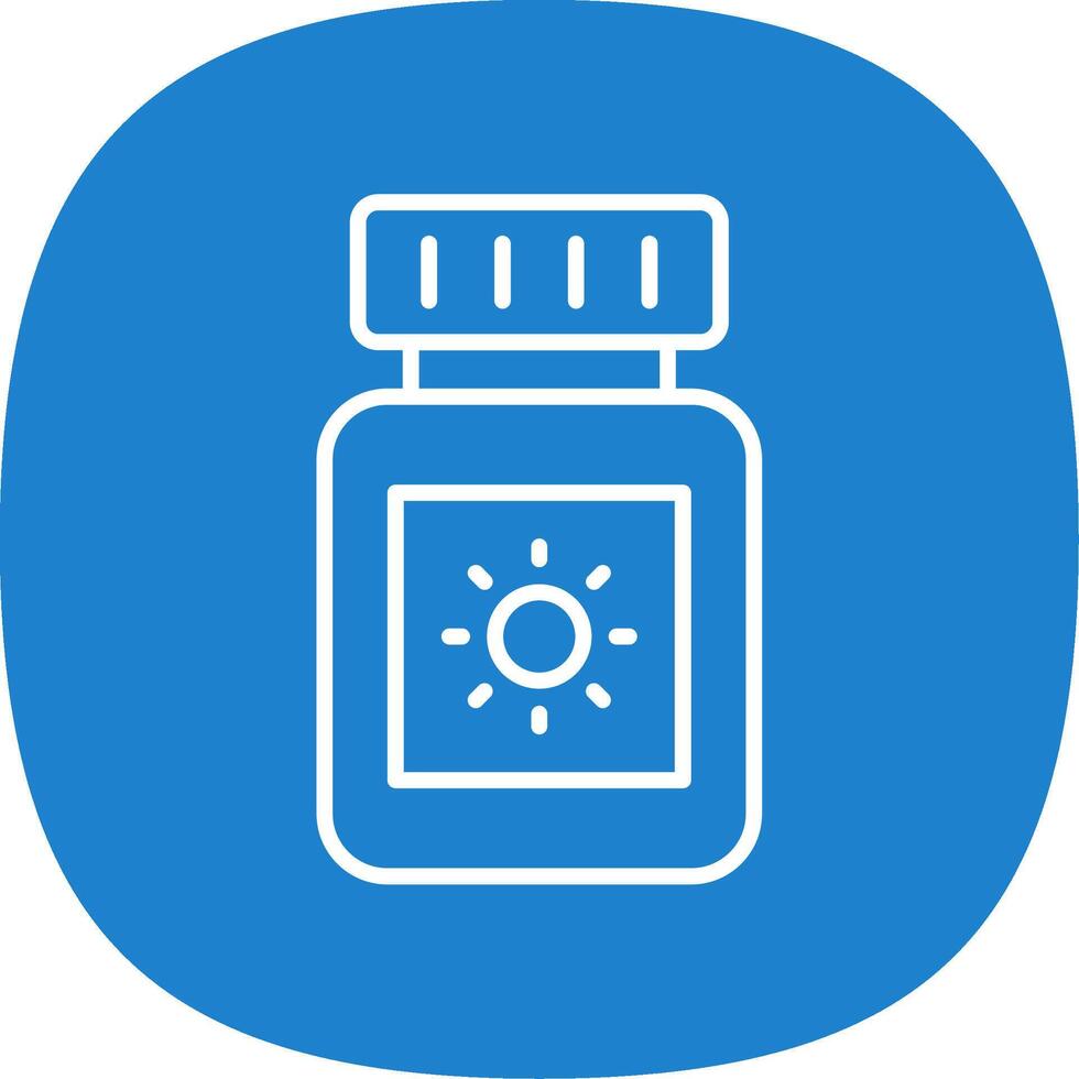 Sun Block Line Curve Icon Design vector