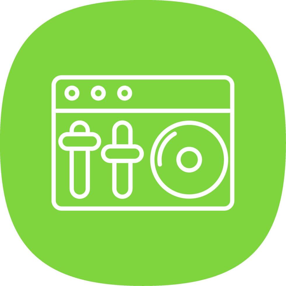 Dj Mixer Line Curve Icon Design vector