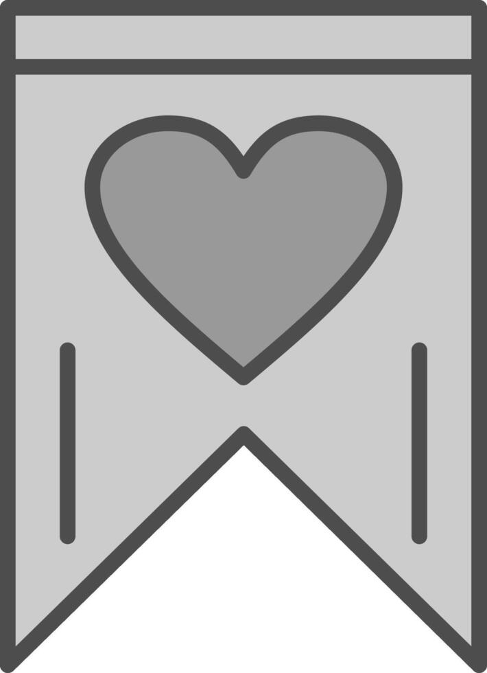 Favourite Line Filled Greyscale Icon Design vector