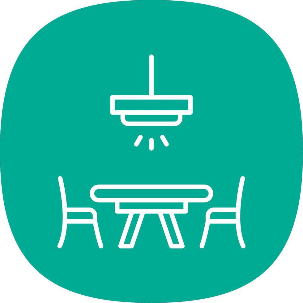 Dinner Table Line Curve Icon Design vector