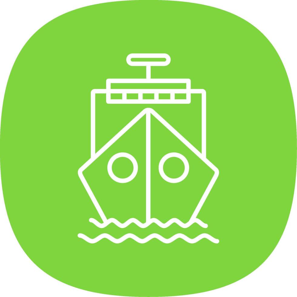 Ship Line Curve Icon Design vector