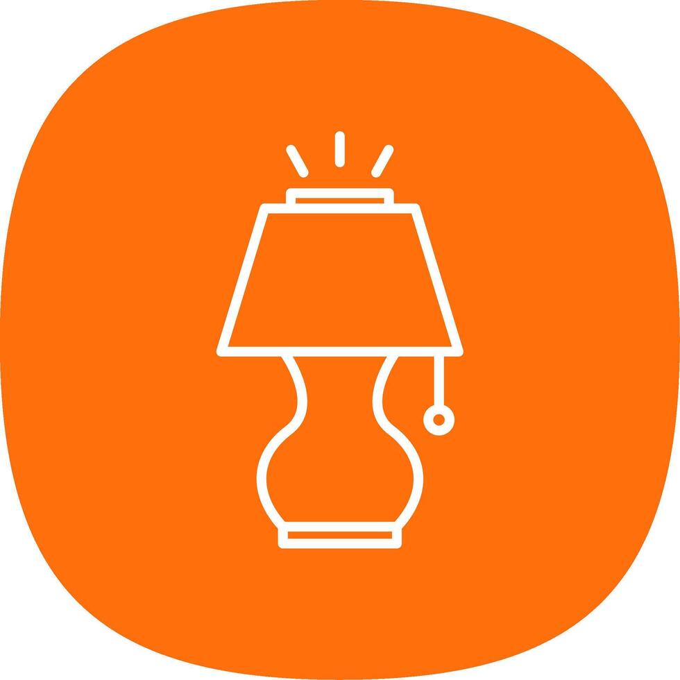 Lamp Line Curve Icon Design vector