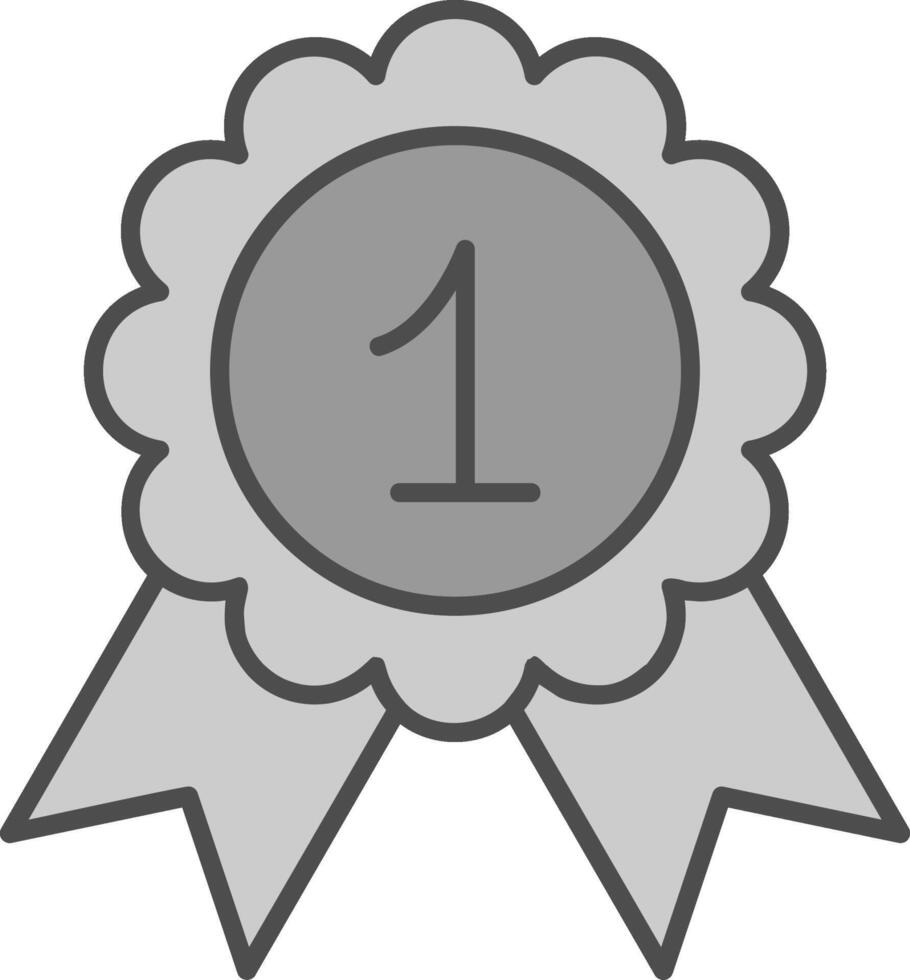 Medal Line Filled Greyscale Icon Design vector