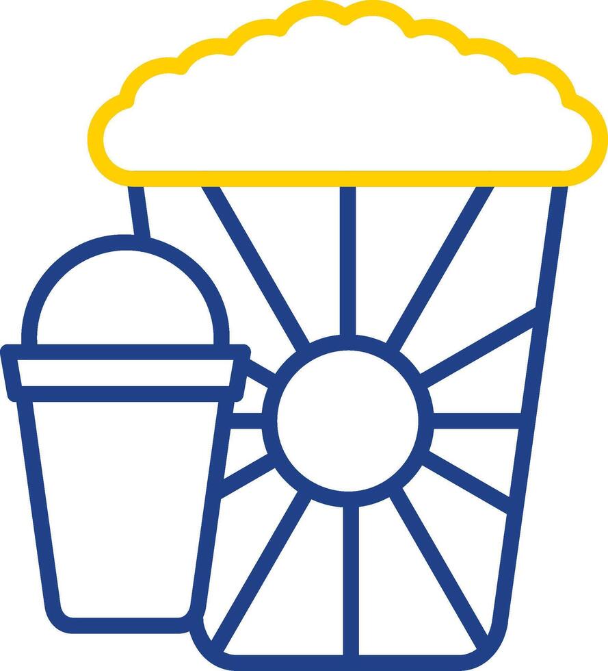 Popcorn Line Two Colour Icon Design vector