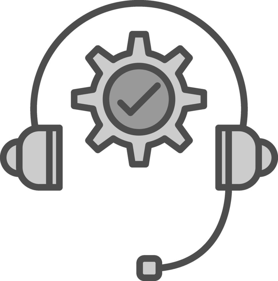 Technical Support Line Filled Greyscale Icon Design vector