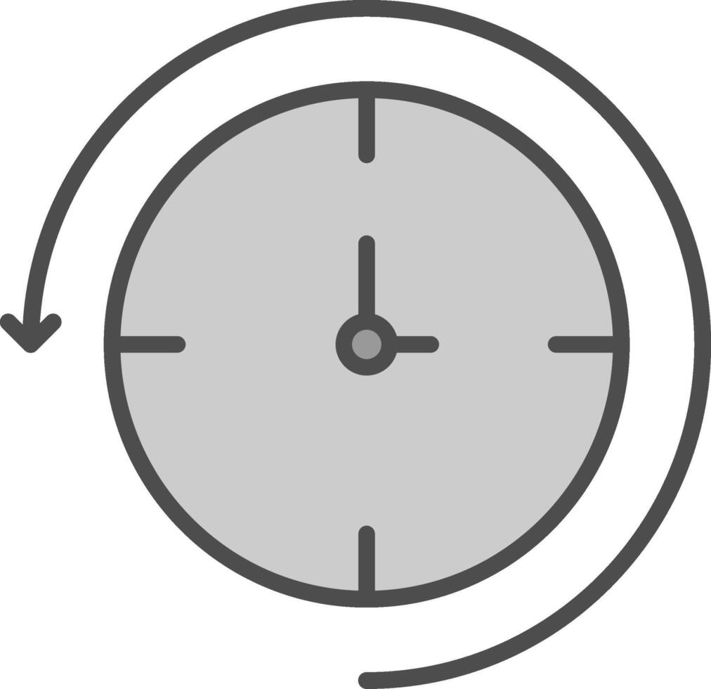 Back In Time Line Filled Greyscale Icon Design vector