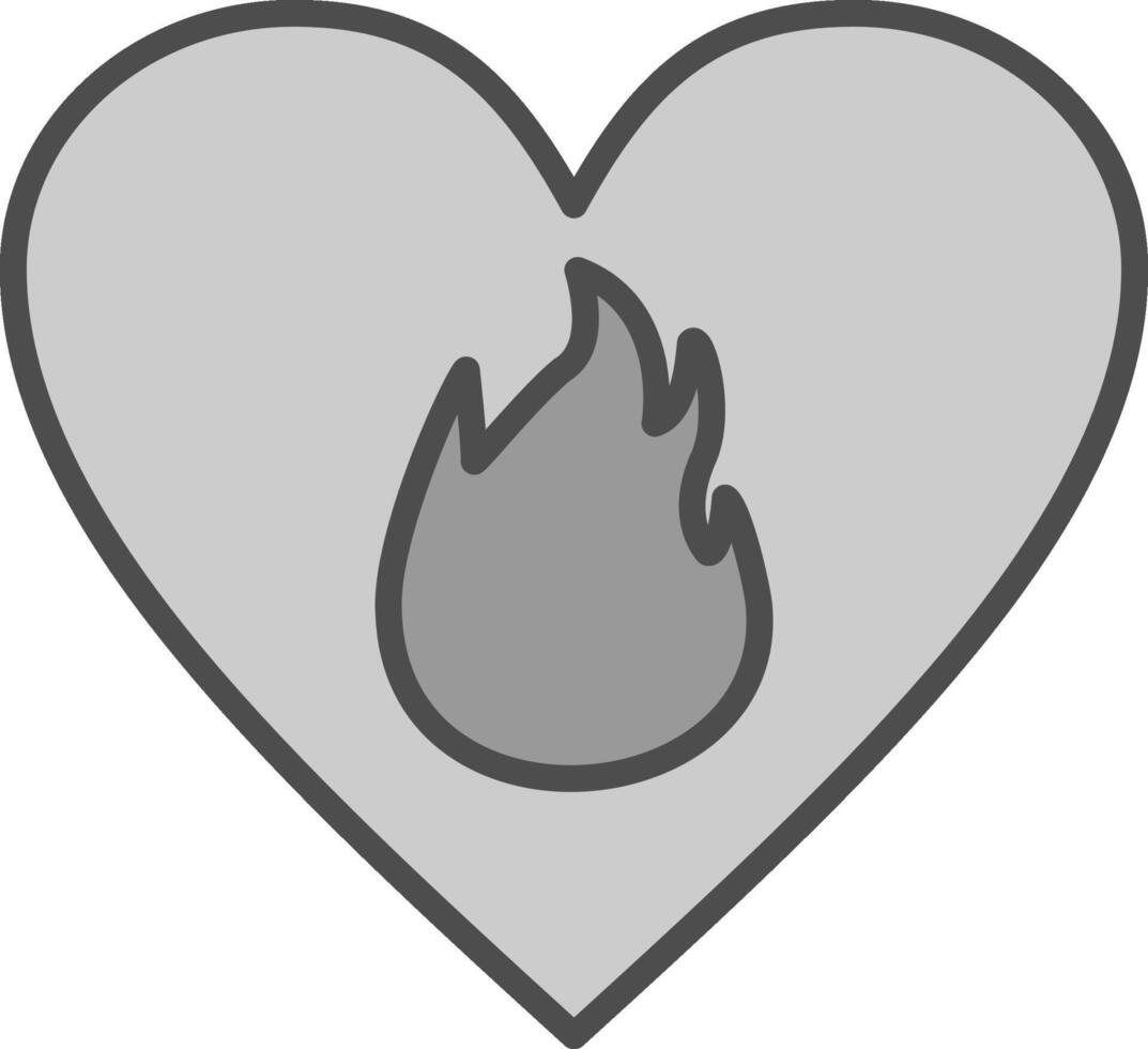 Passion Line Filled Greyscale Icon Design vector