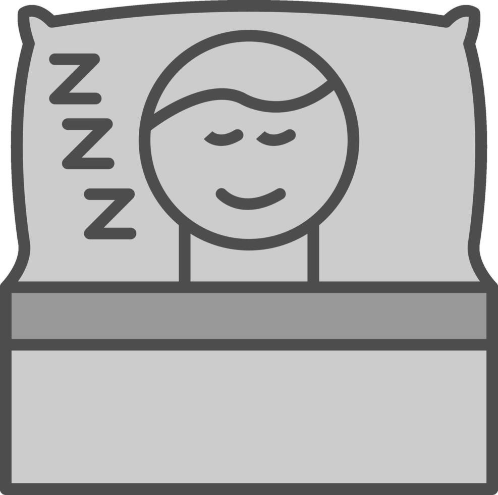 Sleepy Line Filled Greyscale Icon Design vector