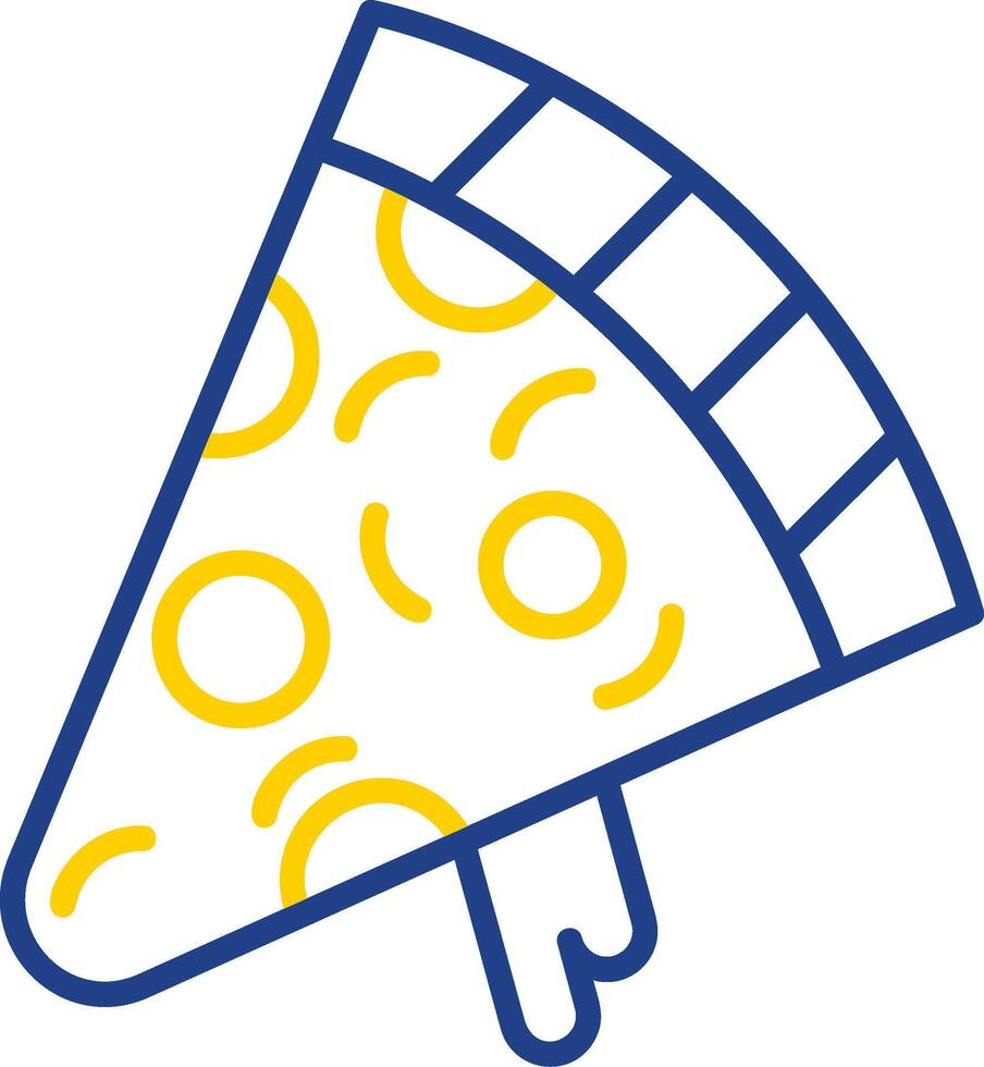 Pizza Slice Line Two Colour Icon Design vector