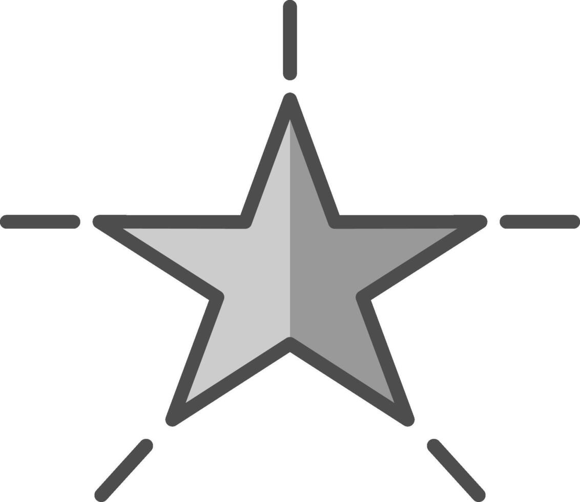 Star Line Filled Greyscale Icon Design vector