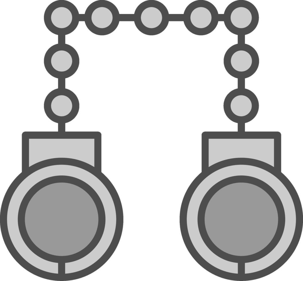 Hand Cuffs Line Filled Greyscale Icon Design vector