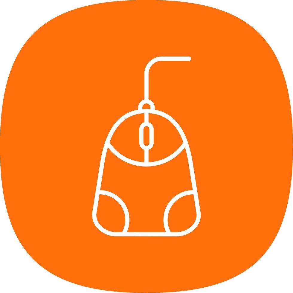 Mouse Line Curve Icon Design vector