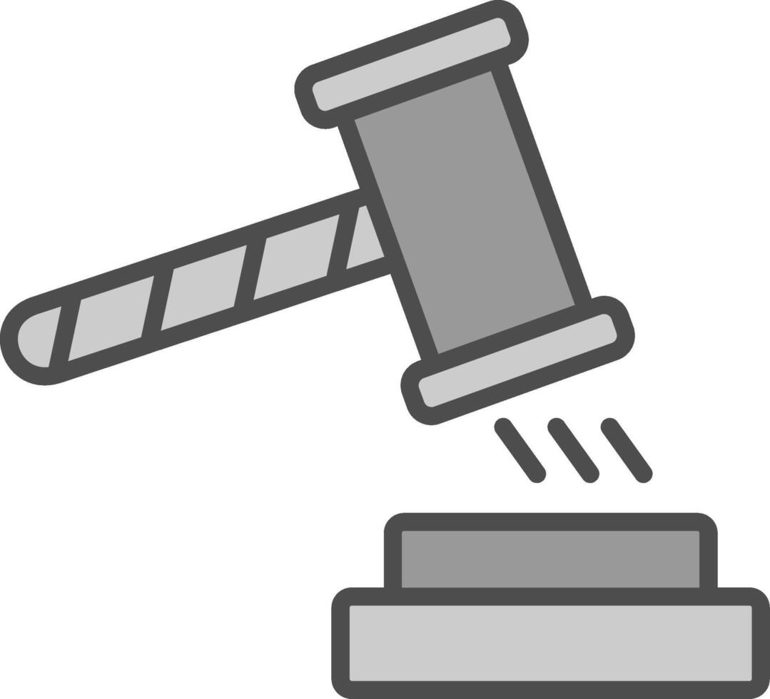 Gavel Line Filled Greyscale Icon Design vector