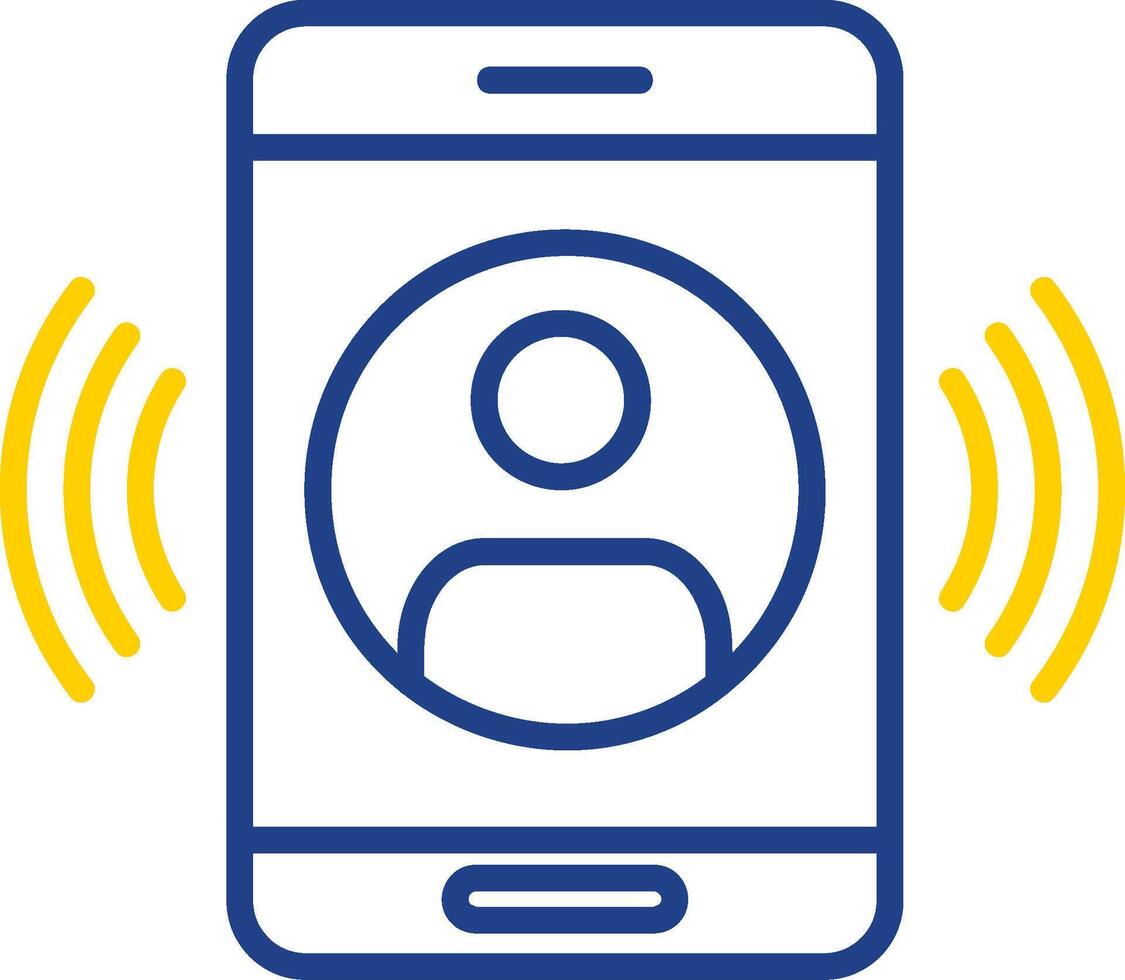 Call Line Two Colour Icon Design vector