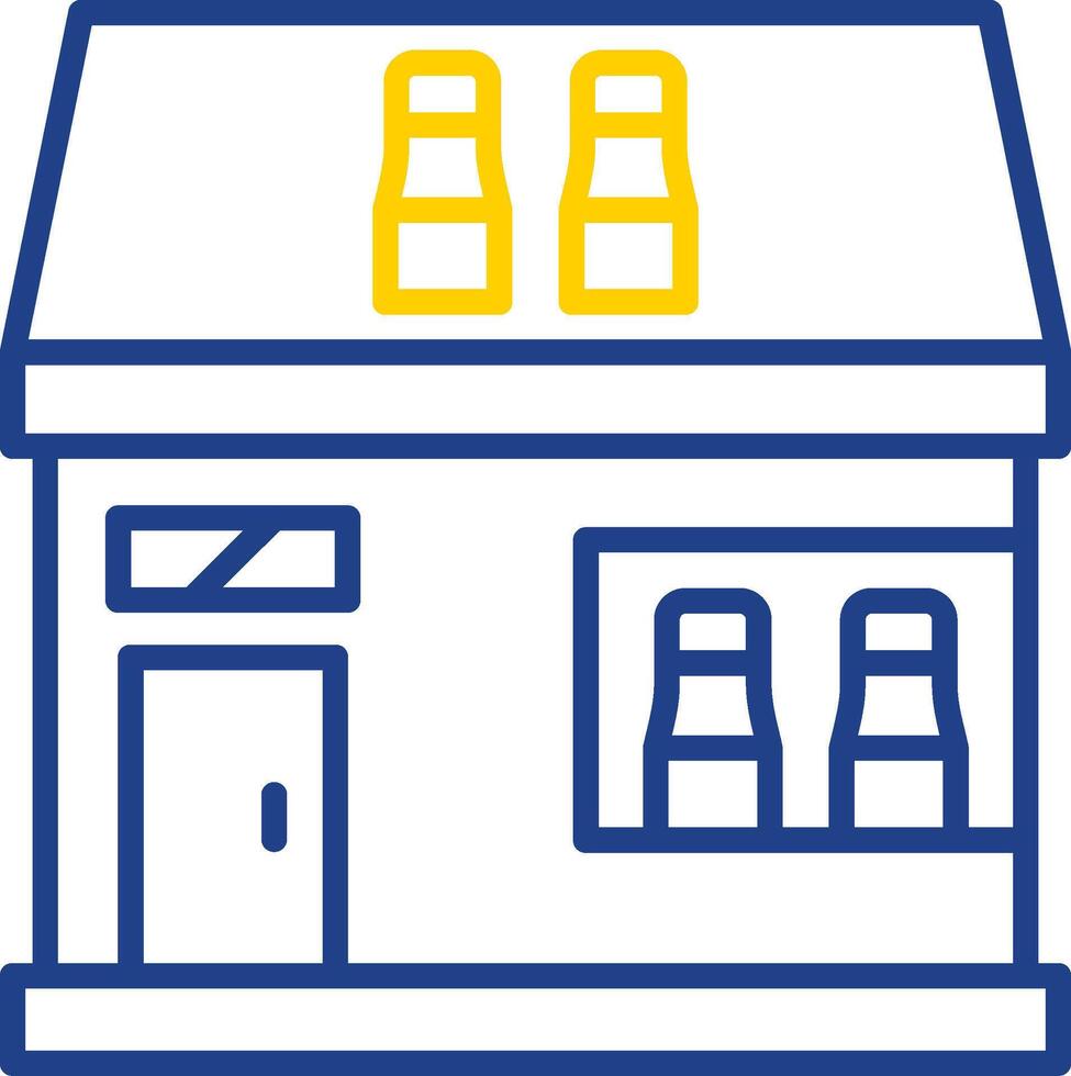 Off License Line Two Colour Icon Design vector