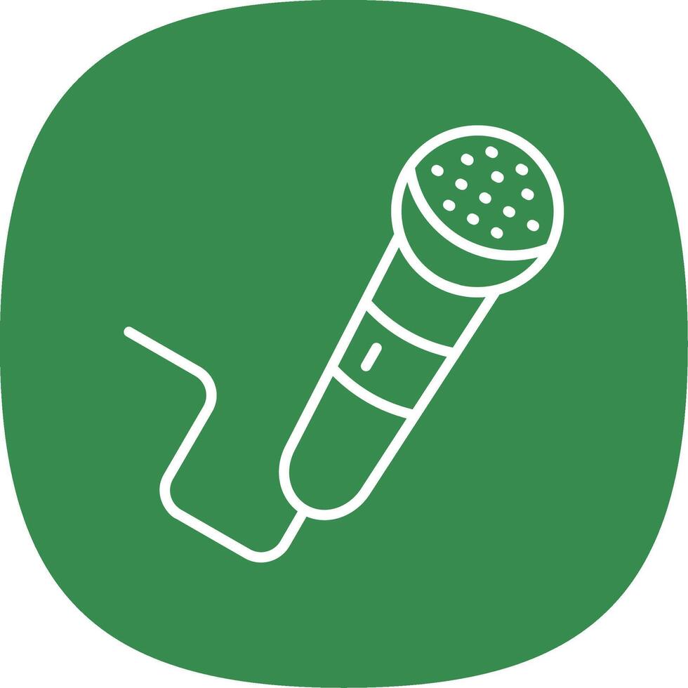 Microphone Line Curve Icon Design vector