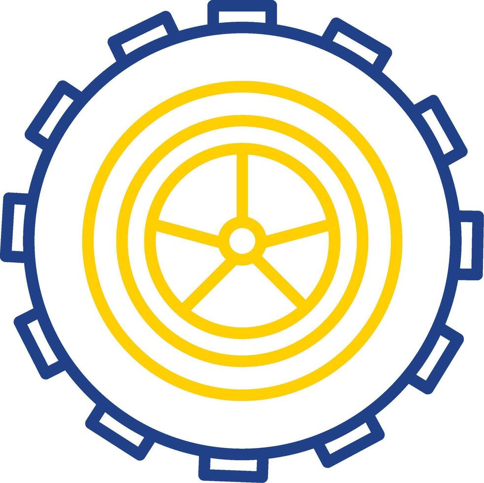 Tyre Line Two Colour Icon Design vector