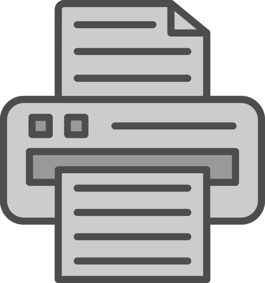 Printer Line Filled Greyscale Icon Design vector