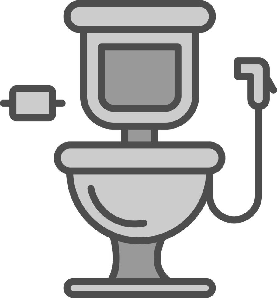 baño línea lleno escala de grises icono diseño vector