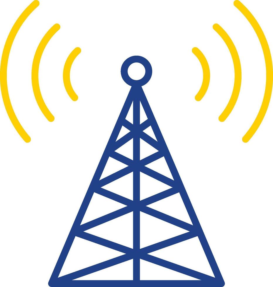 Radio Tower Line Two Colour Icon Design vector