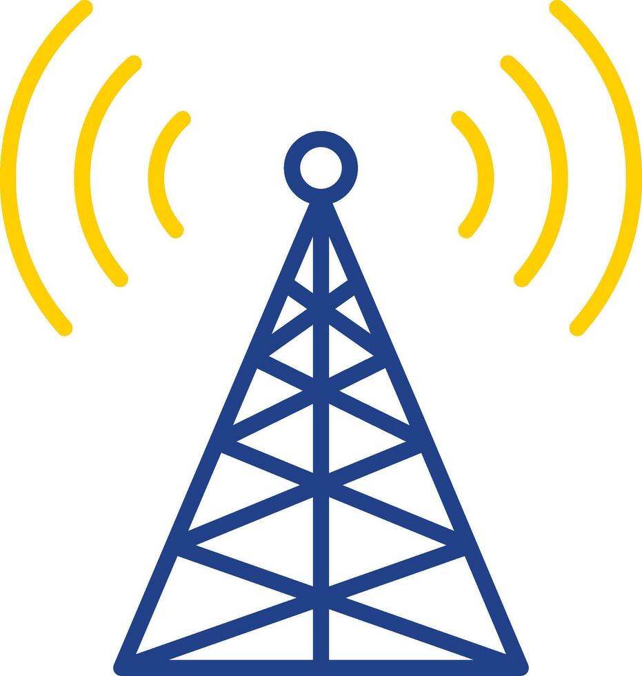 Radio Tower Line Two Colour Icon Design vector