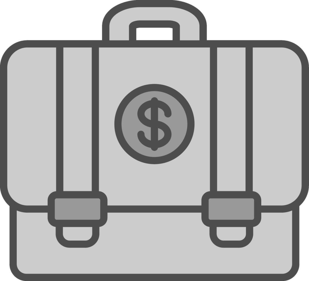 Suitcase Line Filled Greyscale Icon Design vector
