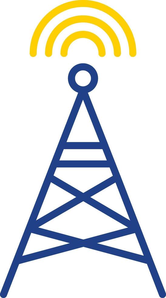 Radio Tower Line Two Colour Icon Design vector