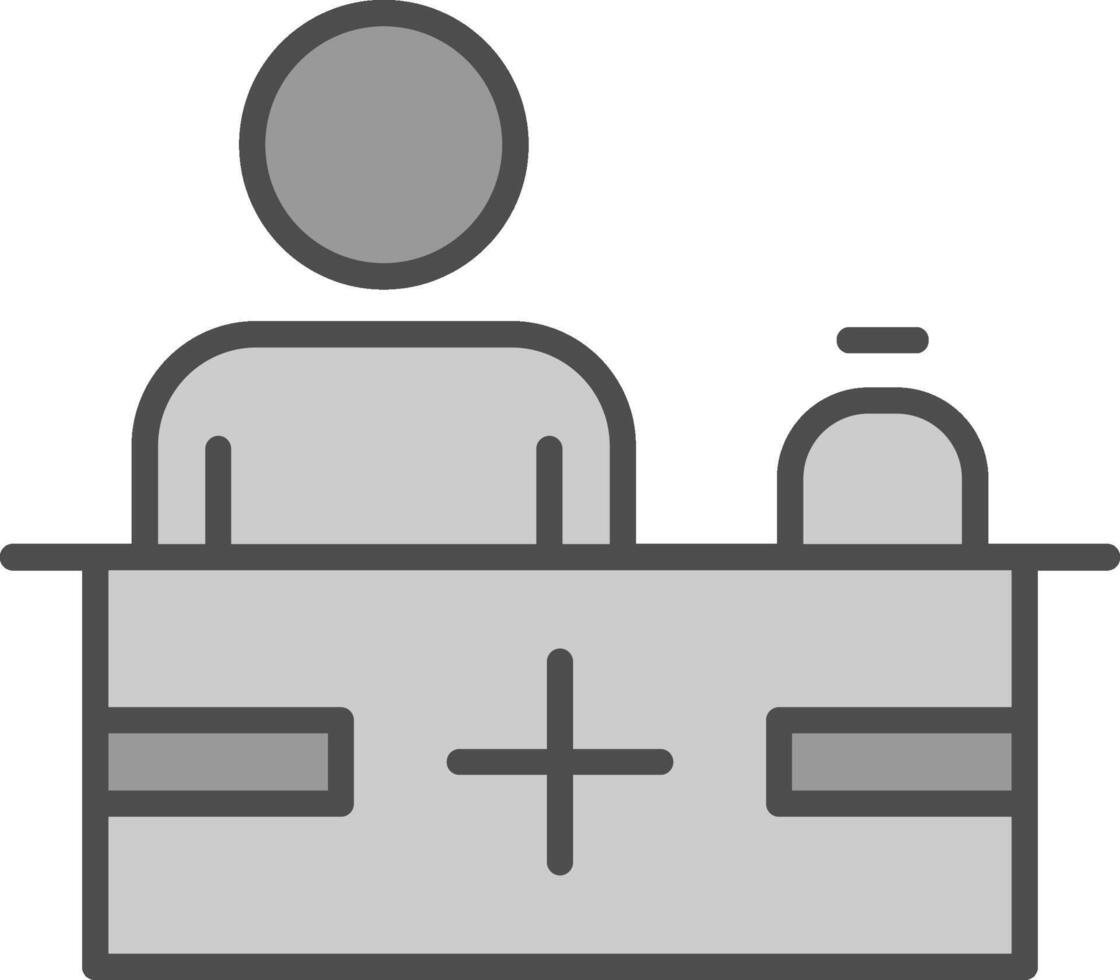 Reception Line Filled Greyscale Icon Design vector