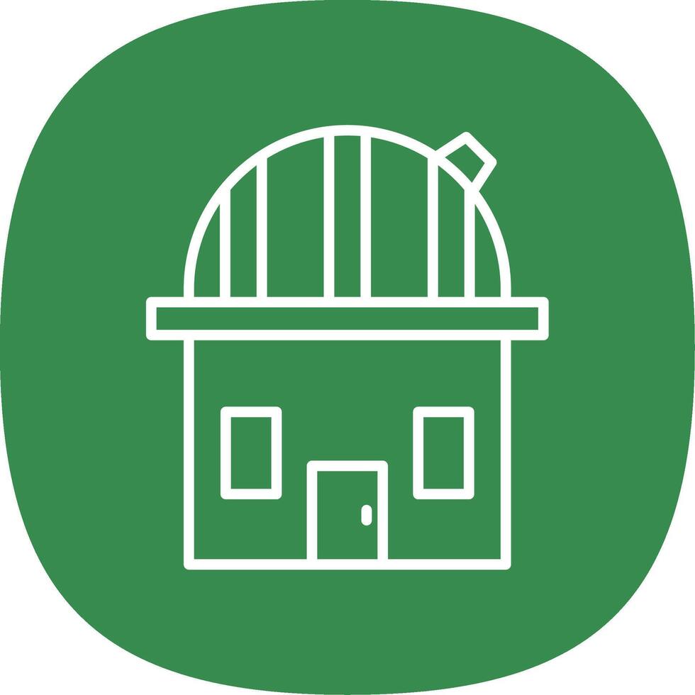 Observatory Line Curve Icon Design vector