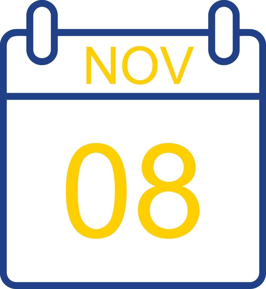 November Line Two Colour Icon Design vector