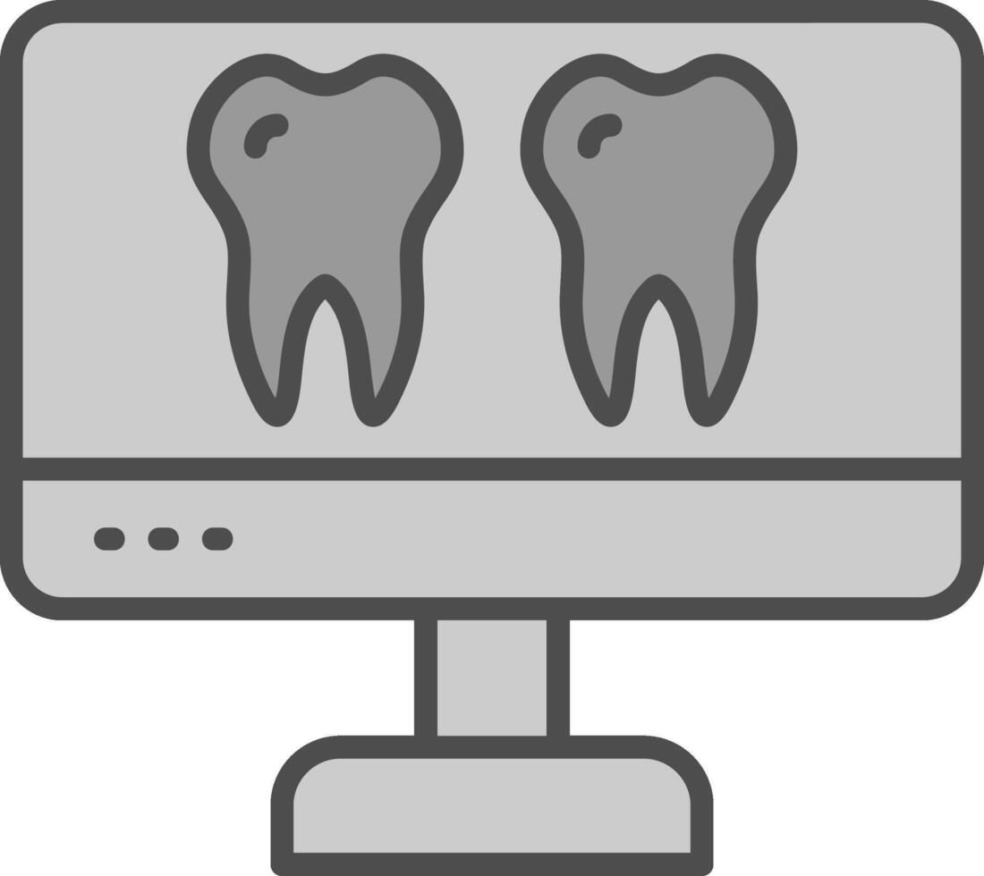 Monitor Line Filled Greyscale Icon Design vector