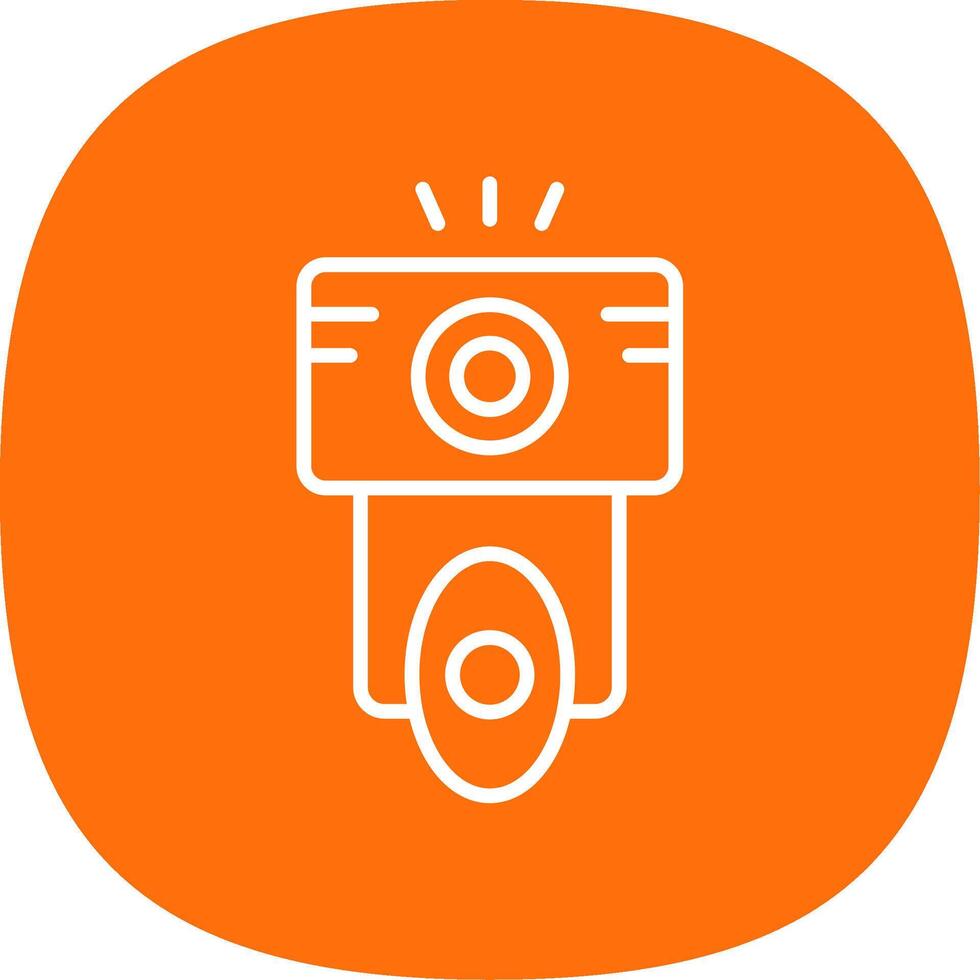 Camera Flash Line Curve Icon Design vector