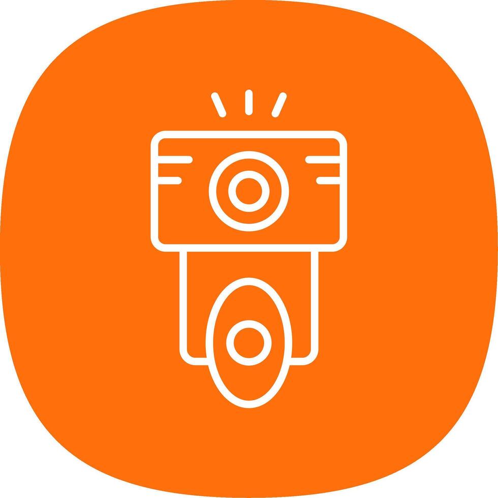 Camera Flash Line Curve Icon Design vector