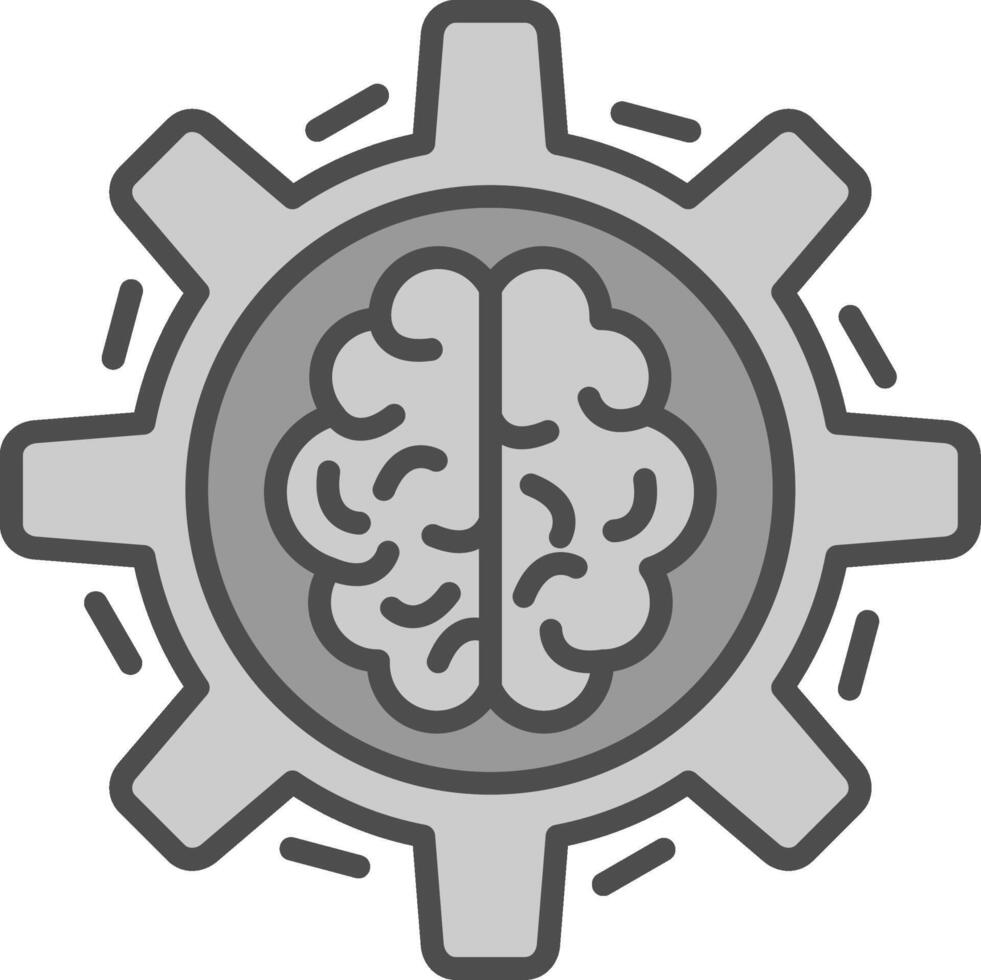 Machine Learning Line Filled Greyscale Icon Design vector